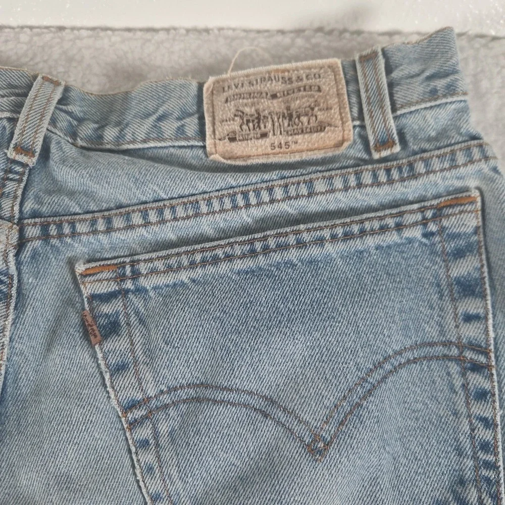 Vintage Levis 545 Jeans Mens 36x32‎ True Light Wash Blue Denim Loose Fit 90s